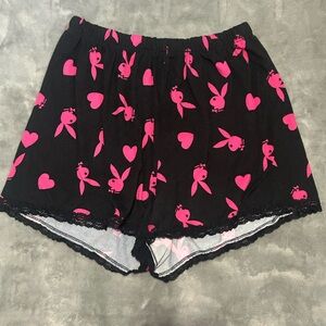 ❤️(3 for 60$)❤️PLAYBOY Black and Pink Bunny Lounge Shorts